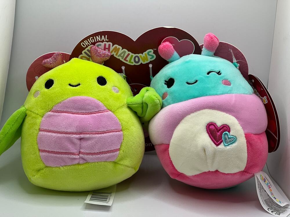 Squishmallow Hadeon & Fluxie the Bug Duo Set 5” BNWT - 2023 VALENTINES SQUAD